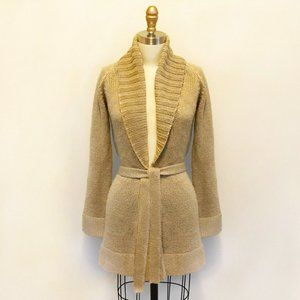 BCBG Camel Shawl Collar Wool Sweater Cardigan